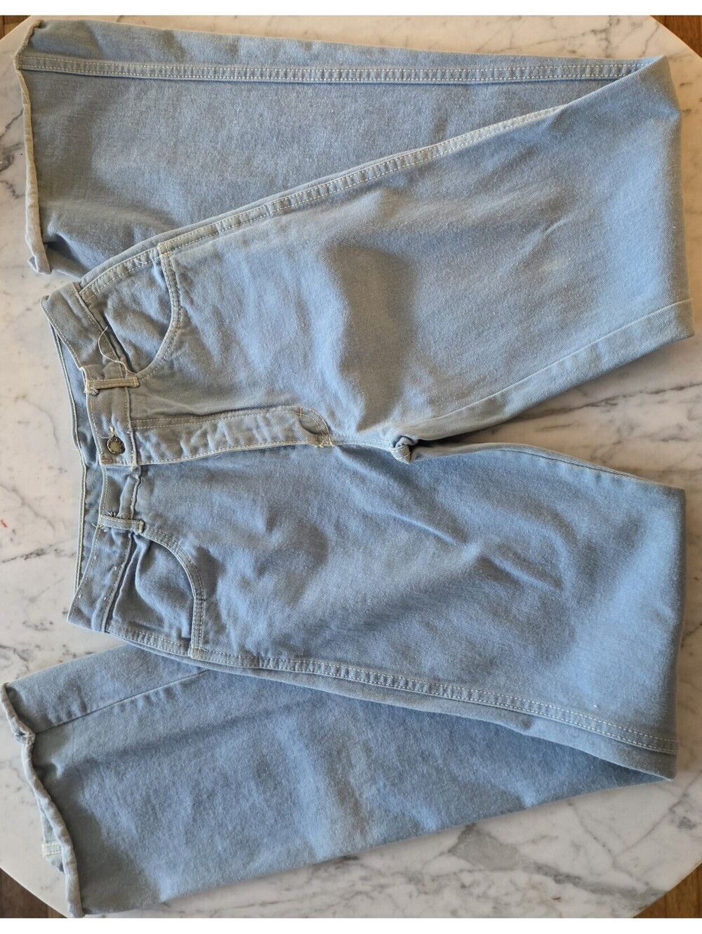 Vintage 80s Thumbs Up Jeans Men’s 30x34 Light Wash Denim Straight Leg Hong Kong - Picture 8 of 9